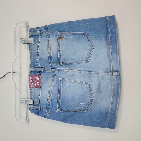 Zara Girl Distressed Denim Skirt, Size 7-8 ~ NWT - Picture 2 of 10